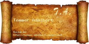 Temmer Adalbert névjegykártya